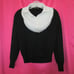 vintage black collar tuxedo sweater size small 4 6