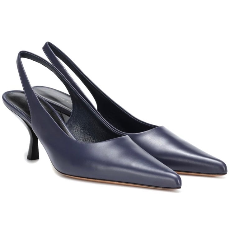 The Row pointed toe kitten heel slingbacks