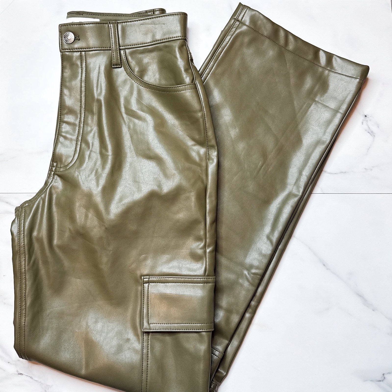 NWT Abercrombie & Fitch Leather Cargo Pants