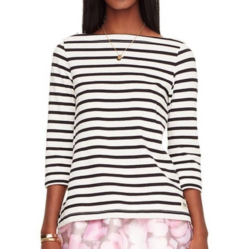 Kate Spade | XS | Broome Street Sailor Tee 3/4 Sleeve White w/ Black Stripes Top