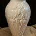 Lenox Masterpiece Large Ivory Porcelain Vase 15 Gold Trim with Iris Flowers.