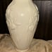 Lenox Masterpiece Large Ivory Porcelain Vase 15 Gold Trim with Iris Flowers.