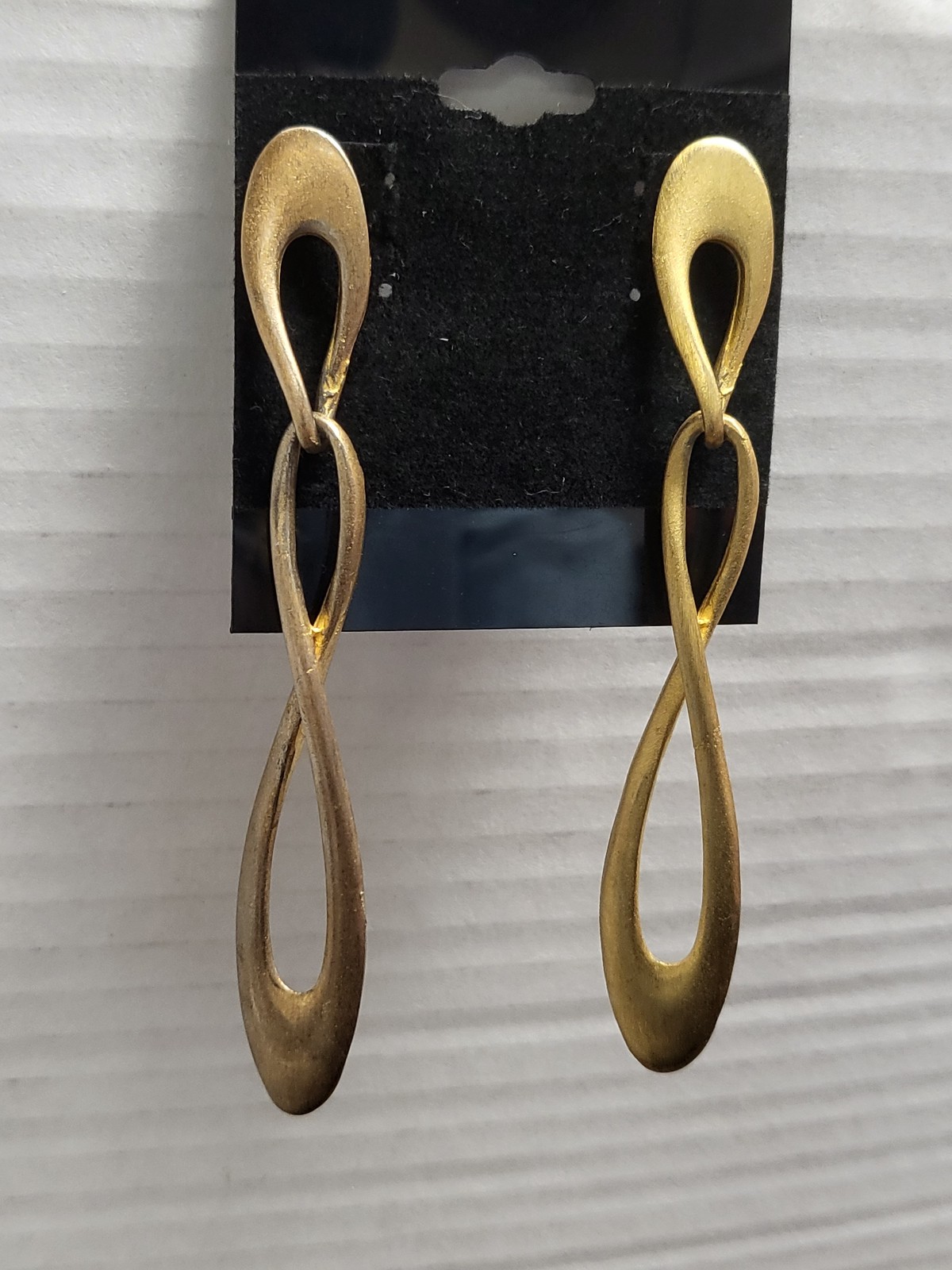 Brushed gold Vermil infinity earrings