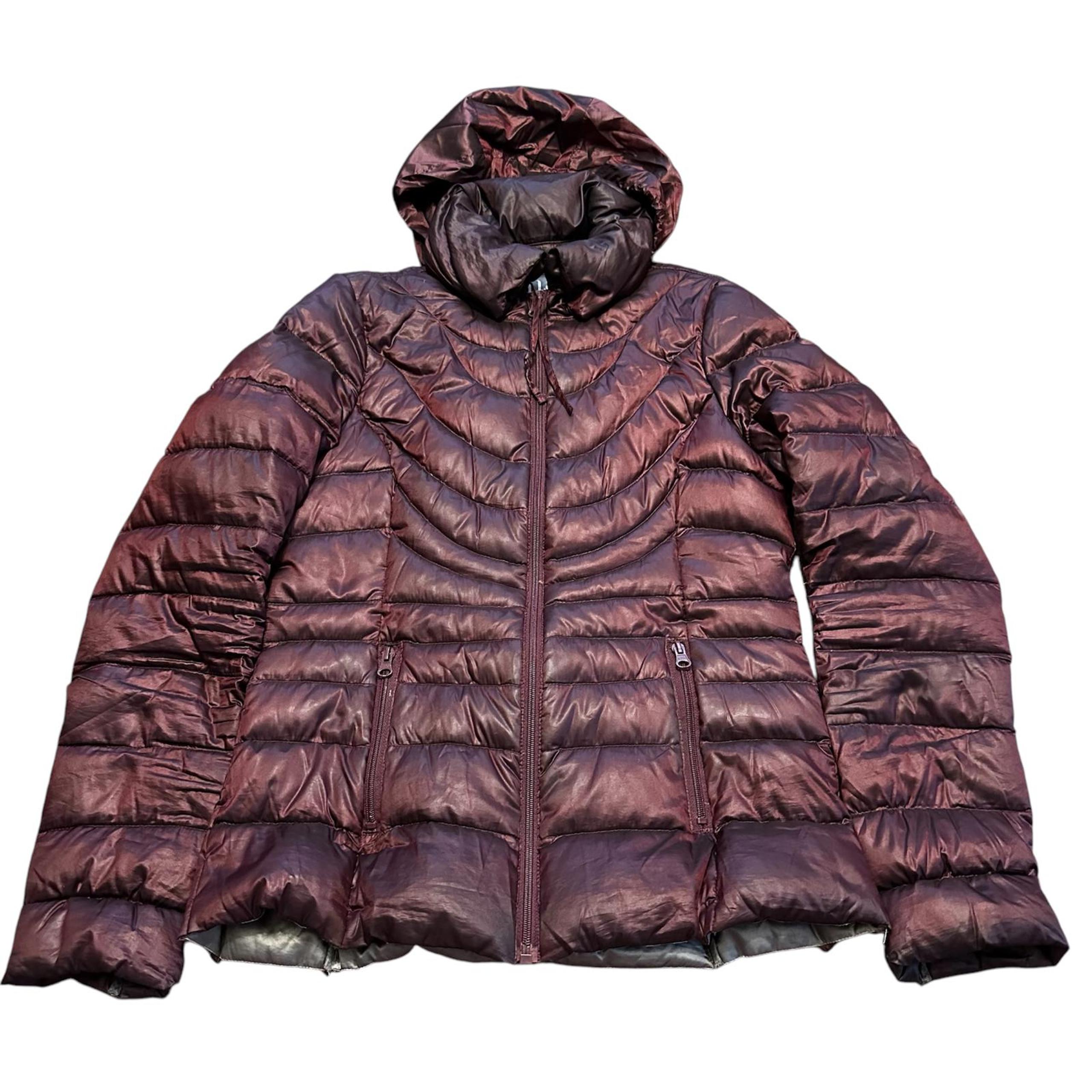 A.N.A. A New Approach Packable Premium Down Jacket Maroon Foldable Hood Sz Small
