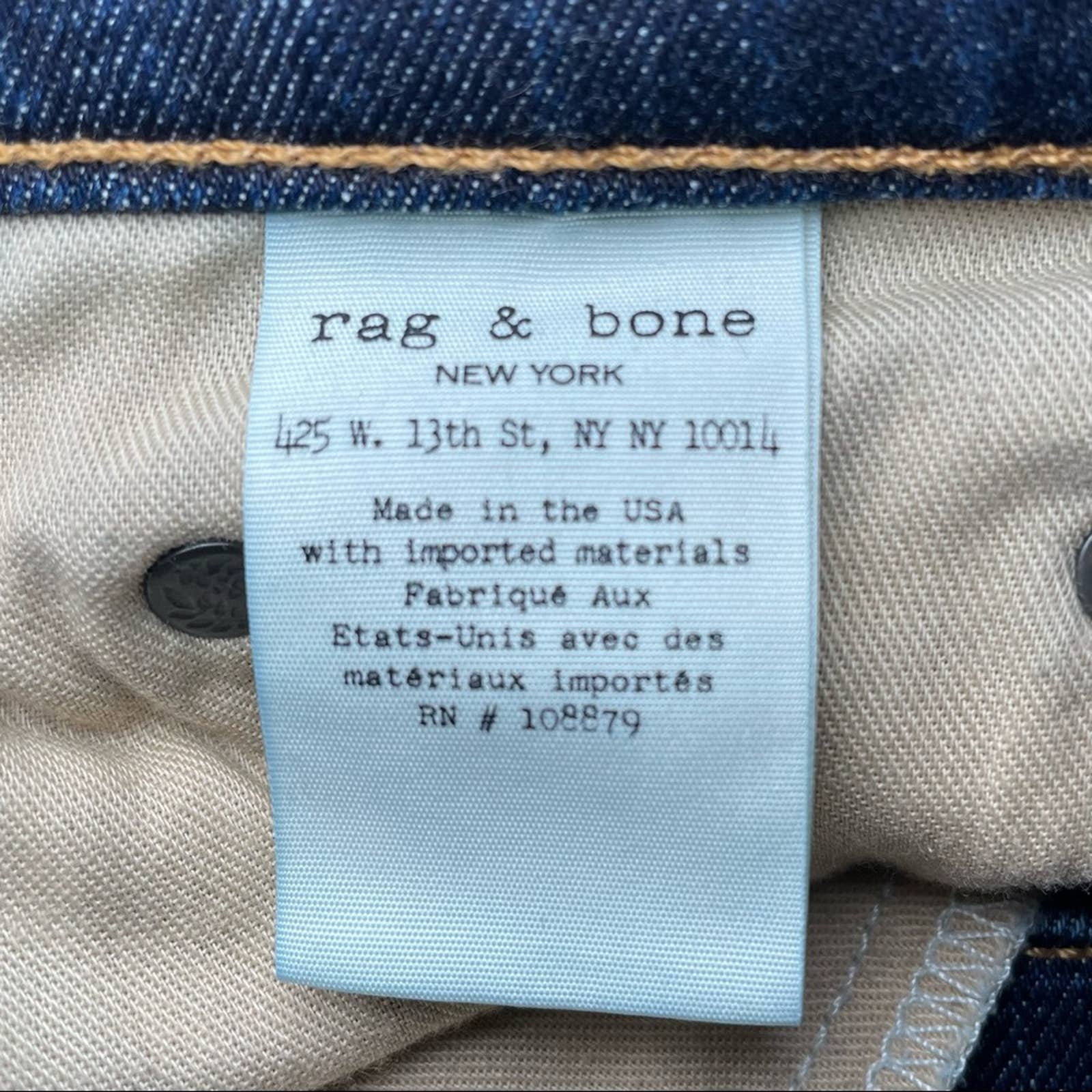 RAG & BONE HIGH RISE STRAIGHT CROPPED DENIM JEANS - hotsell 30