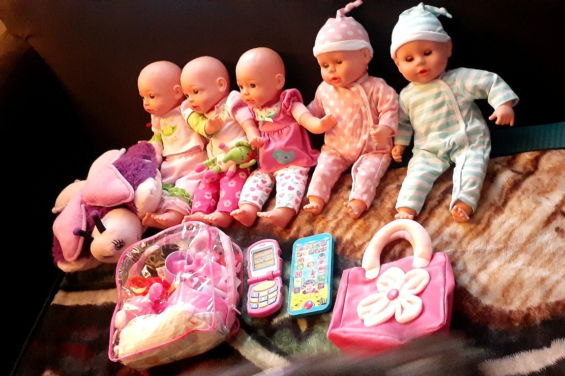 Baby Doll & Care Accessories Bundle / Pretend Play Doll Lot / Nurturing Toy Set
