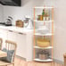 NEW 5 Tier Wood Corner Shelf Organizer