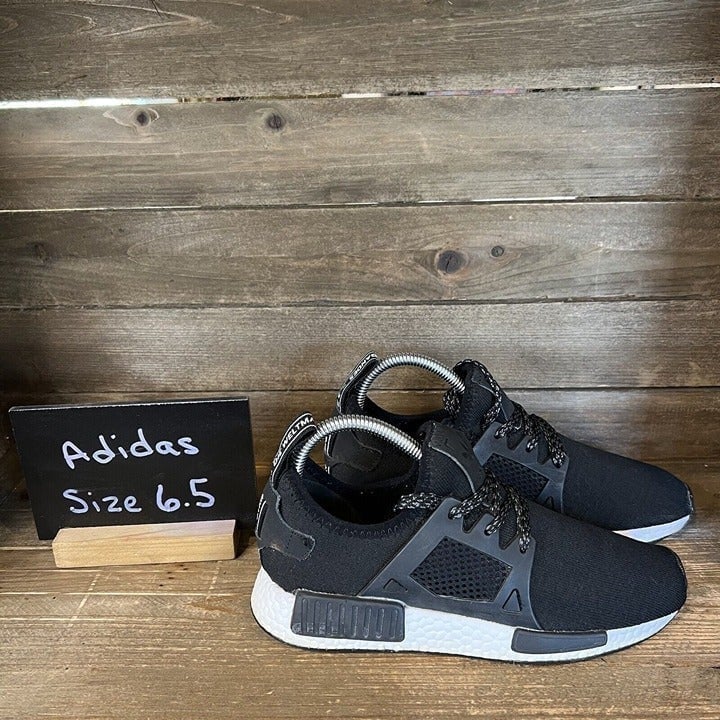 Womens Adidas NMD R1 Black Athletic Running Shoes Sneakers Size 6.5 M EUC