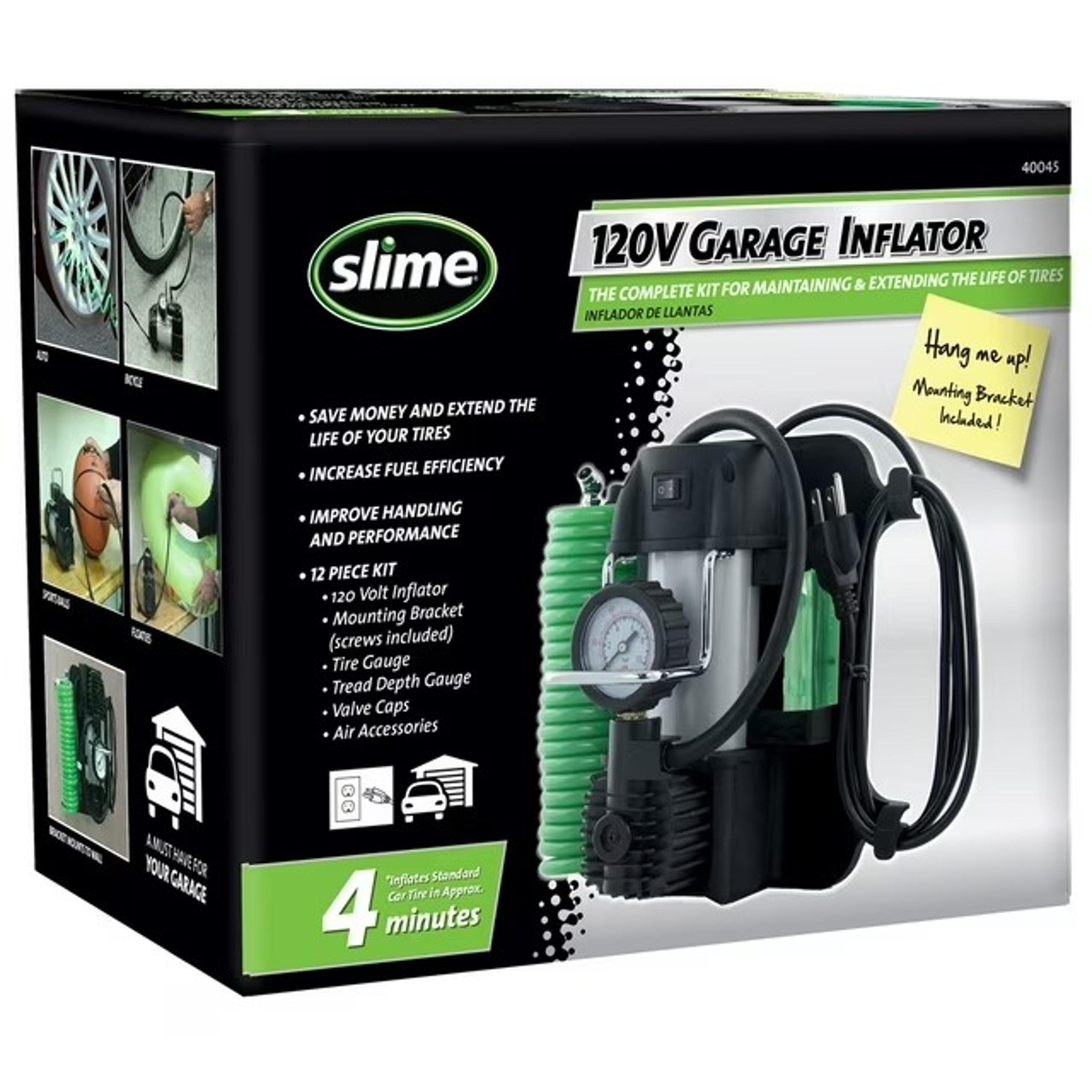 Slime 120V Garage Inflator Tire Compressor