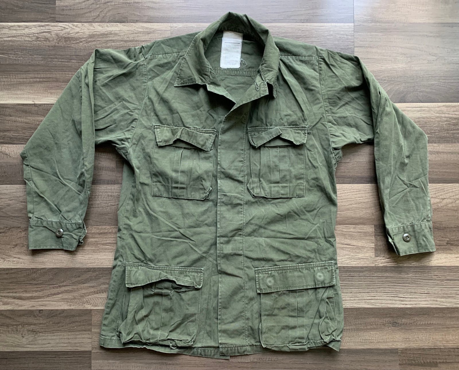 Vintage US Military OG 107 Type 1 Hot Weather Poplin Coat Mens Small Regular