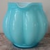 Fenton Blue Overlay Glass Melon Squat Pitcher w/ Blue Notched Handle - Vintage