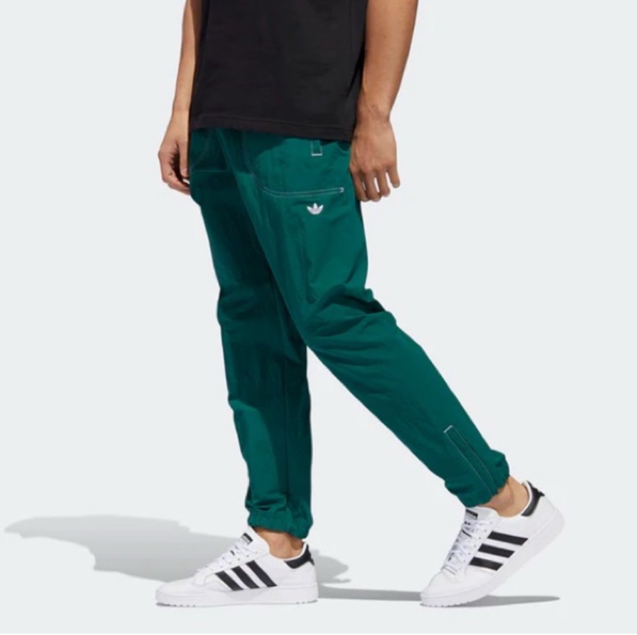 adidas Originals Green nylon Track Pants jogger Unisex Sz s
