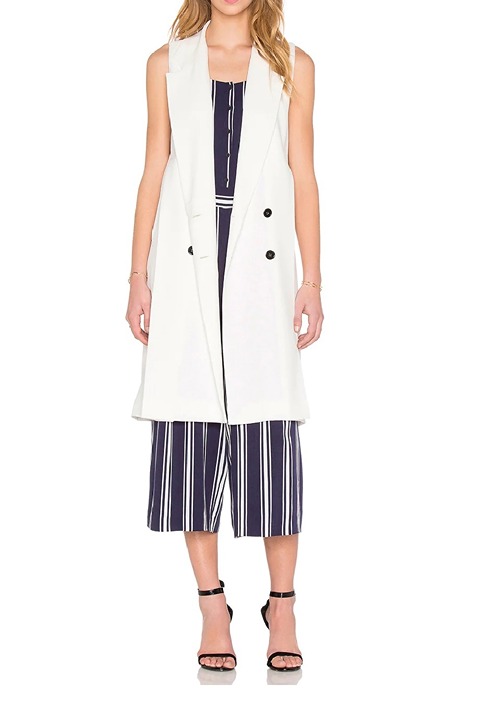 1. STATE BY REVOLVE: Double Breasted Trench Vest in Cloud White, Size Large