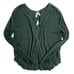 We The Free People Henley Open Back Top Long Sleeves Deep Forest Green XS NWOT