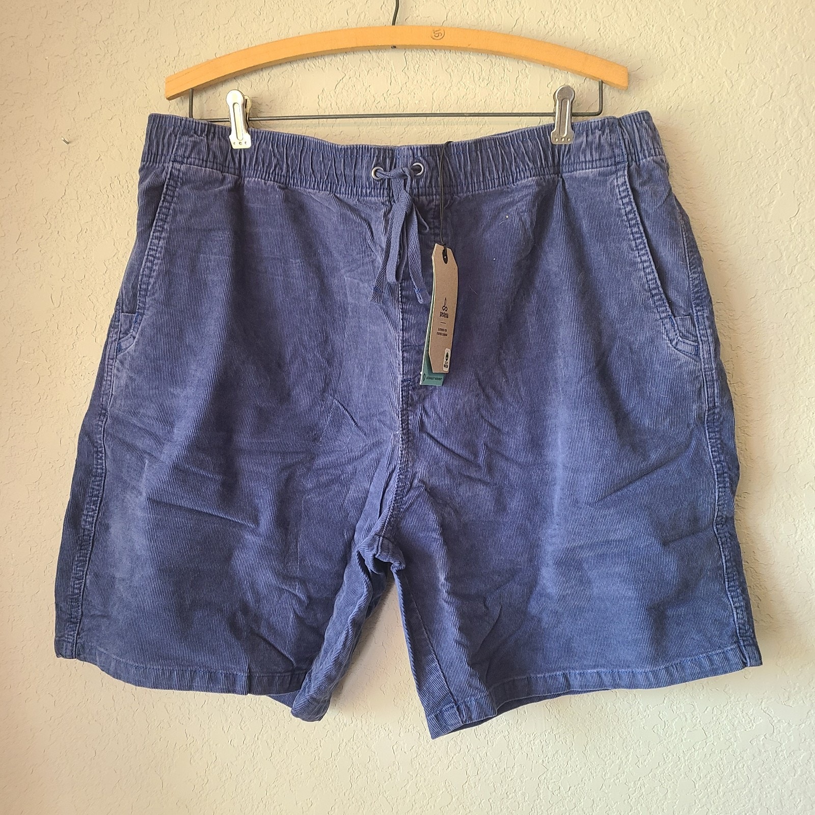 prAna Canyon Camp Shorts Men’s Corduroy Blue XXL Organic Cotton NEW Everyday