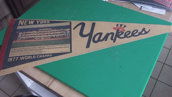 Vintage 1977 New York Yankees World Champions Pennant