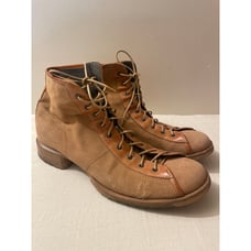 Pawelk's Mens Size 41 Combat Boots Lace Up Beige/Camel Made in Italy Outdoors