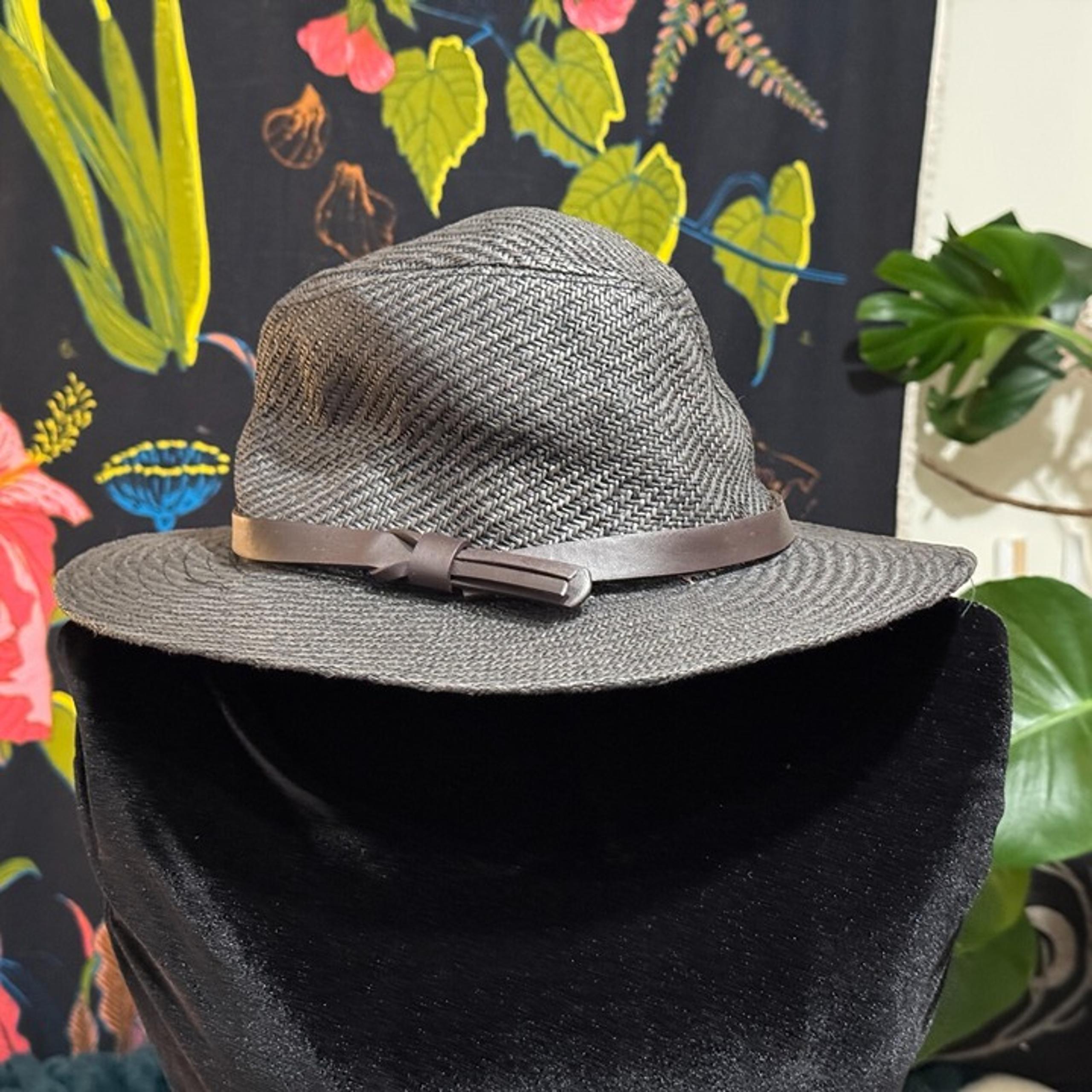 San Diego Hat Co. Fedora Style Straw Hat, Black, One Size