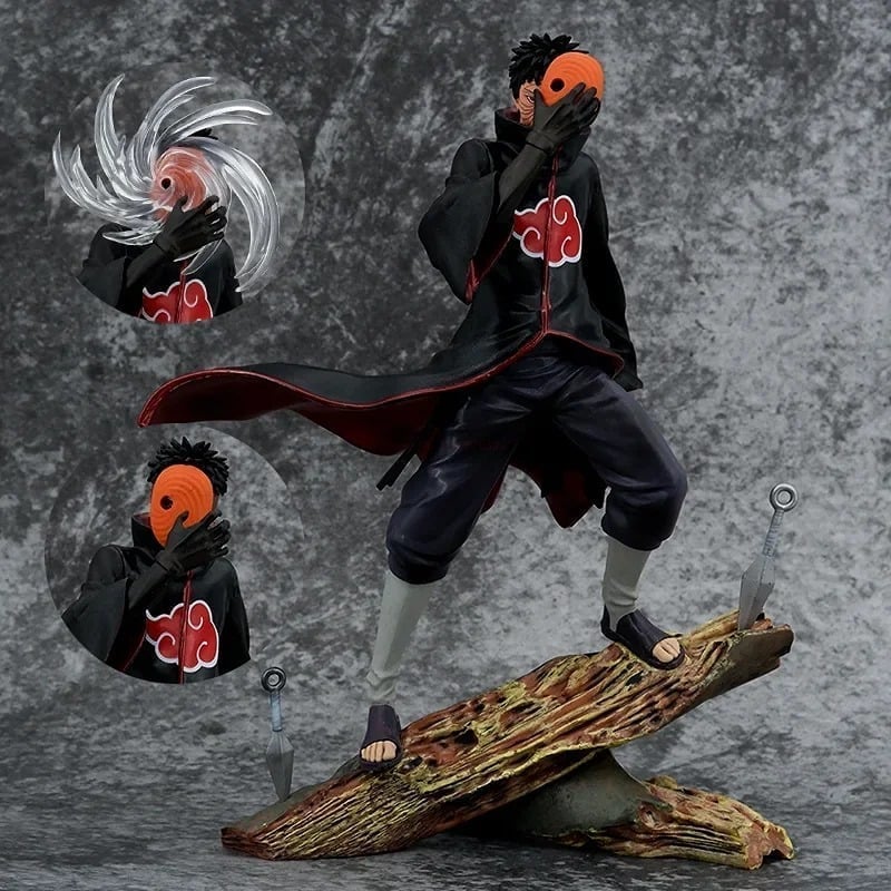 26cm Naruto Anime Figure Obito Uchiha Tobi Head Changeable Action Figurine Pvc