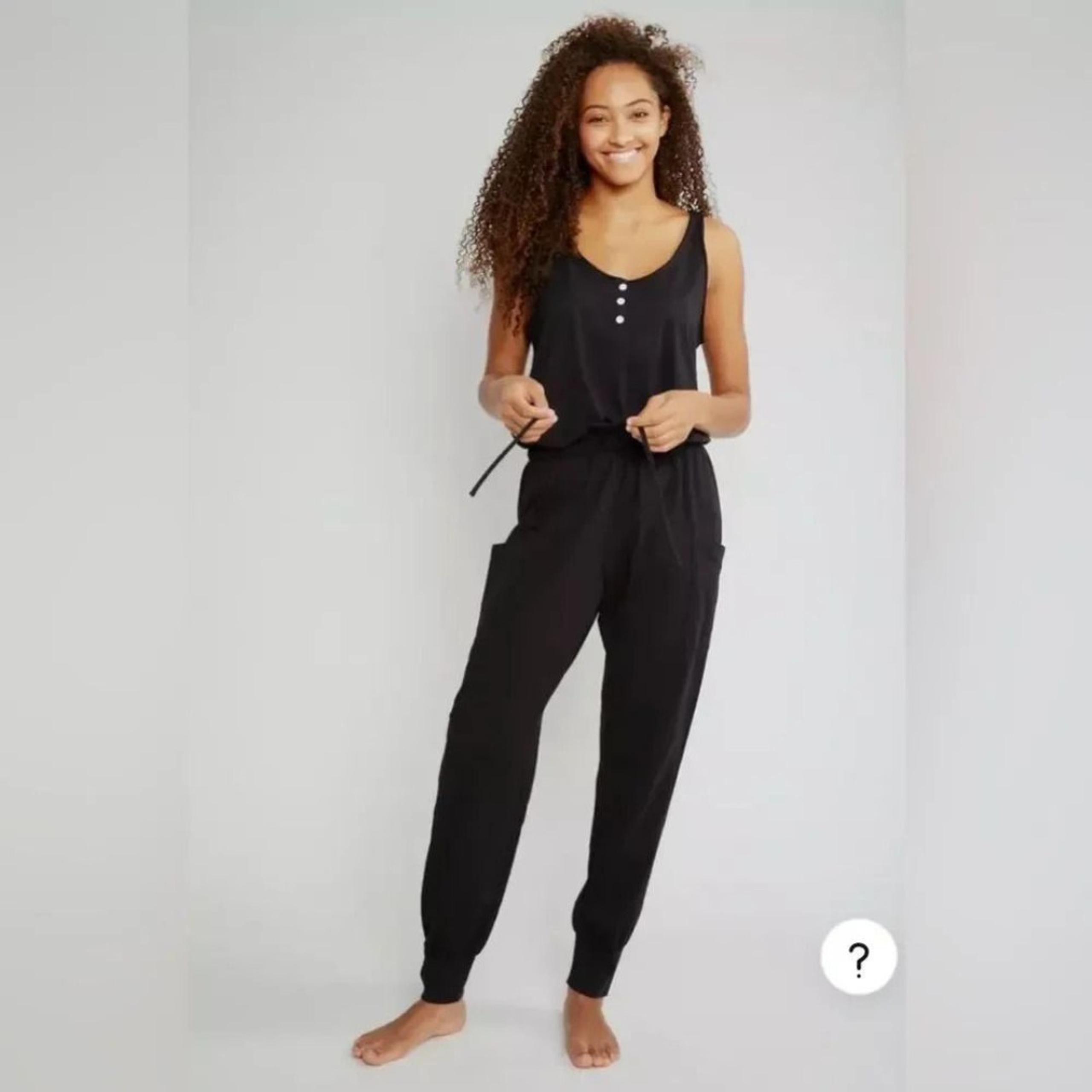 EBERJEY Brie Black Cargo Jumpsuit Small