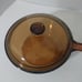 Lot 2 Vintage Corning Ware Vision Amber Glass Sauce Pots Pans 1L 1.5L