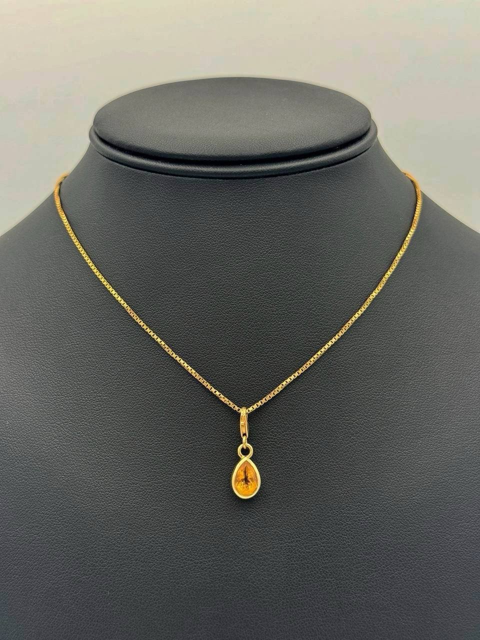 Jewelry 18k solid yellow gold necklace chain with 14k solid yellow gold 1.25CTW