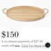 Kate Spade ~ Melrose Ave Wooden Bar Tray Natural Twine-Wrapped Handles