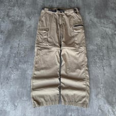 Vintage Y2K Faded Brown Baggy Cargo Skater Cyber Tech Utility Pants