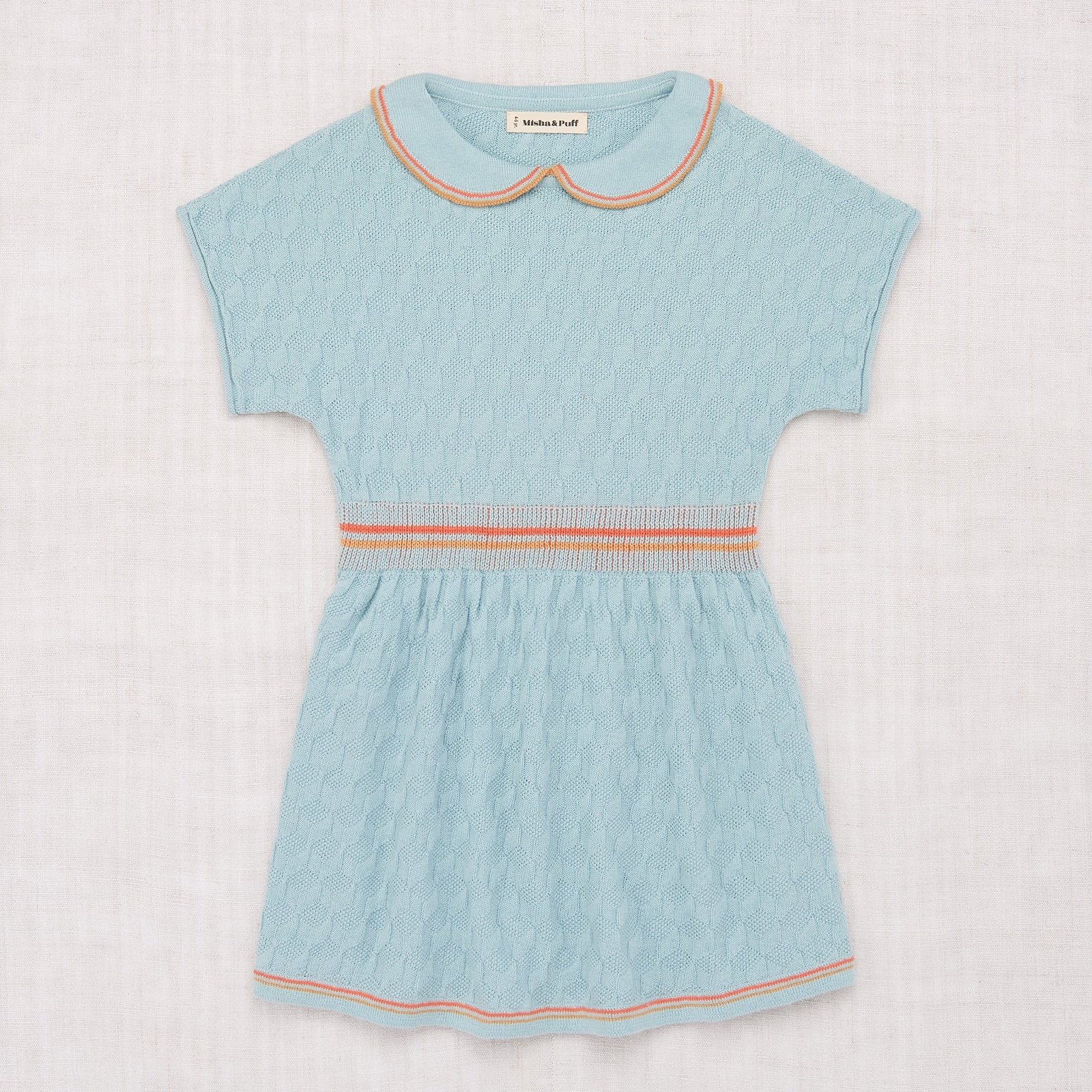 Misha and Puff | Girls Block Stitch Tennis Dress | Steel Blue | 2-3y