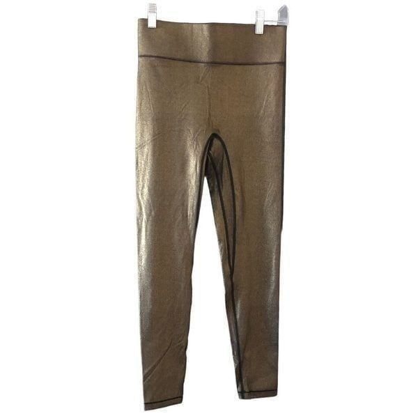 Bandier Leggings Womens S All Access Center Stage Legging Gold Foil Pilates NWT