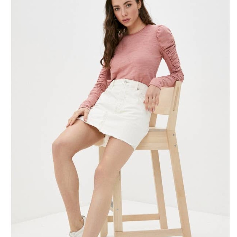 Free People Brea Cutoff Skirt 27 Cotton Button Fly 5-Pocket Raw Frayed Hem