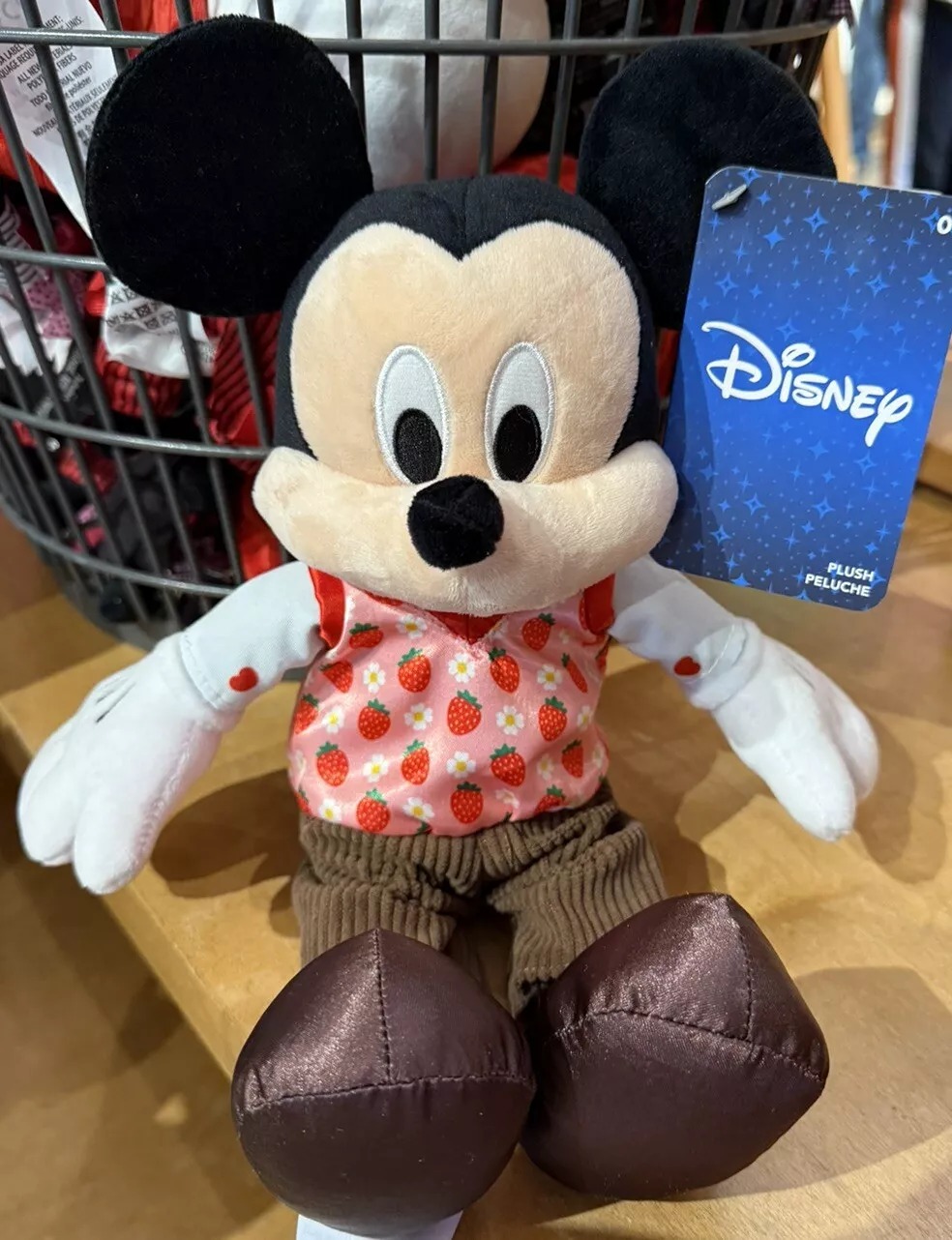 2025 Disney Parks Valentine’s Mickey Mouse Plush Stuffed Toy Strawberry NEW