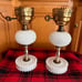 Vintage Hobnail Milk Glass Boudoir Lamps