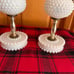 Vintage Hobnail Milk Glass Boudoir Lamps