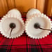 Vintage Hobnail Milk Glass Boudoir Lamps