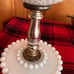 Vintage Hobnail Milk Glass Boudoir Lamps