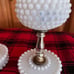 Vintage Hobnail Milk Glass Boudoir Lamps