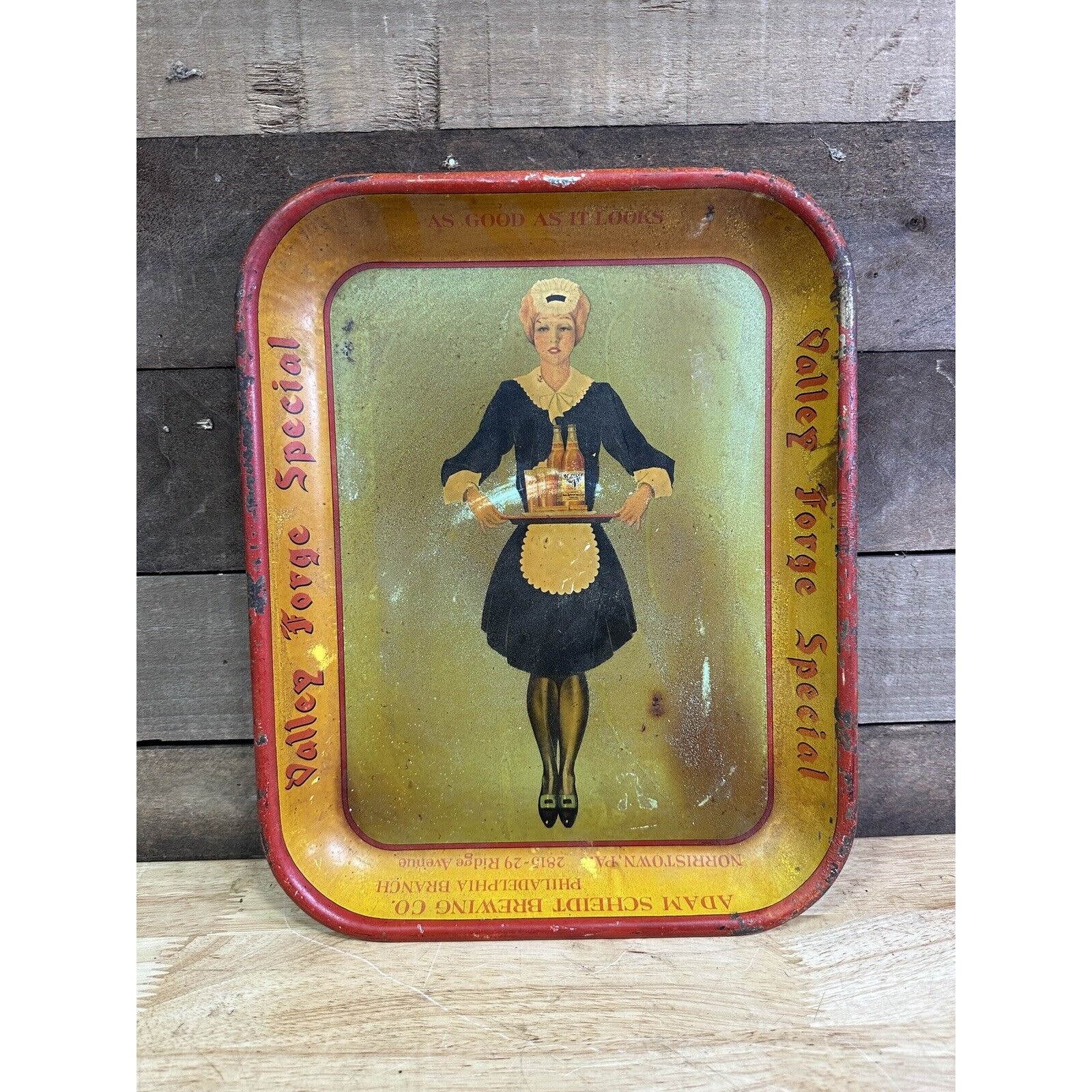 Vintage 1930s Valley Forge Special Beer Serving Tray