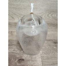Vintage Controlled Bubble Glass Art Oil Lamp Paperweight Handmade Poland 6.5
