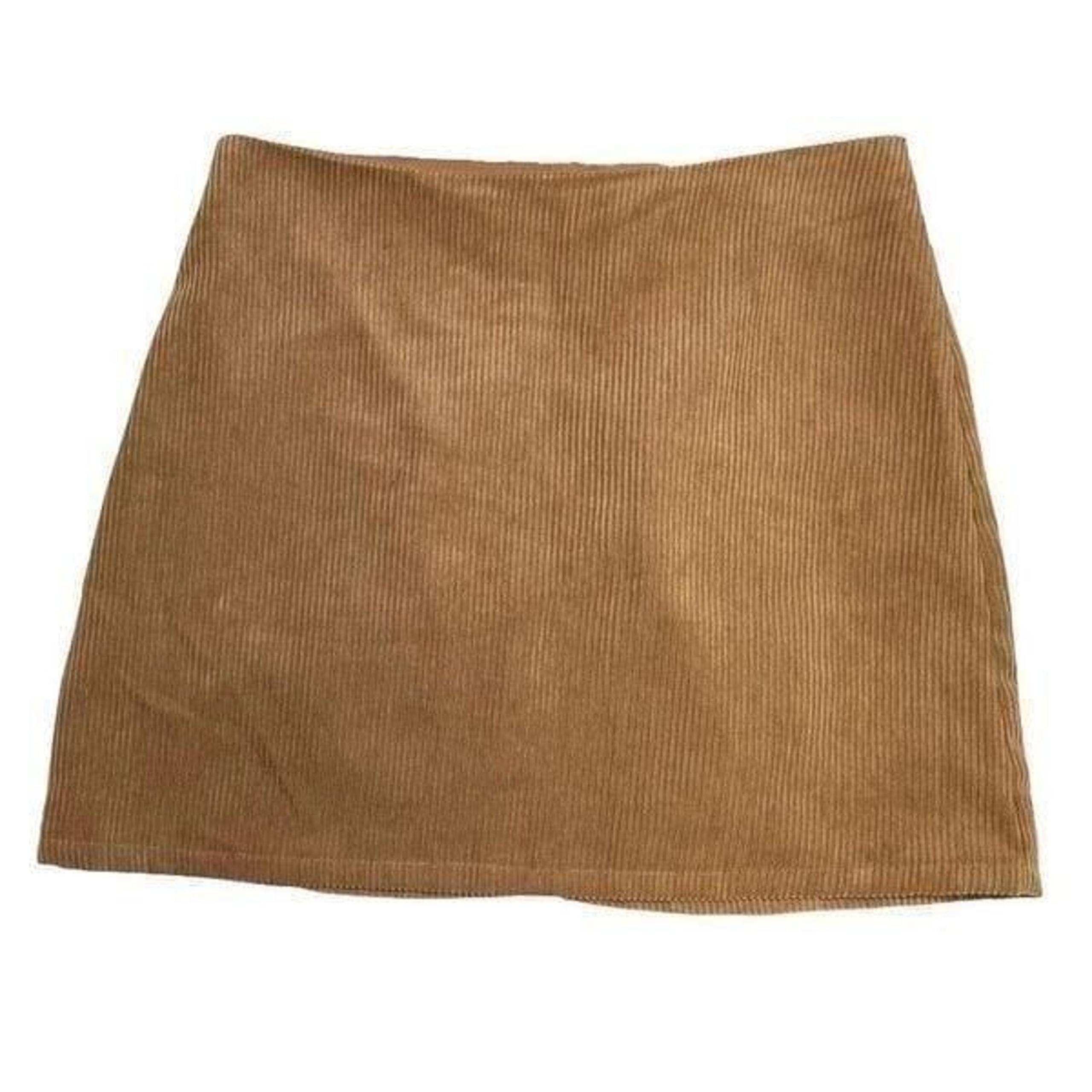 Honey Punch Dark Tan Corduroy Mini Skirt with Back Zipper Women’s Size Small