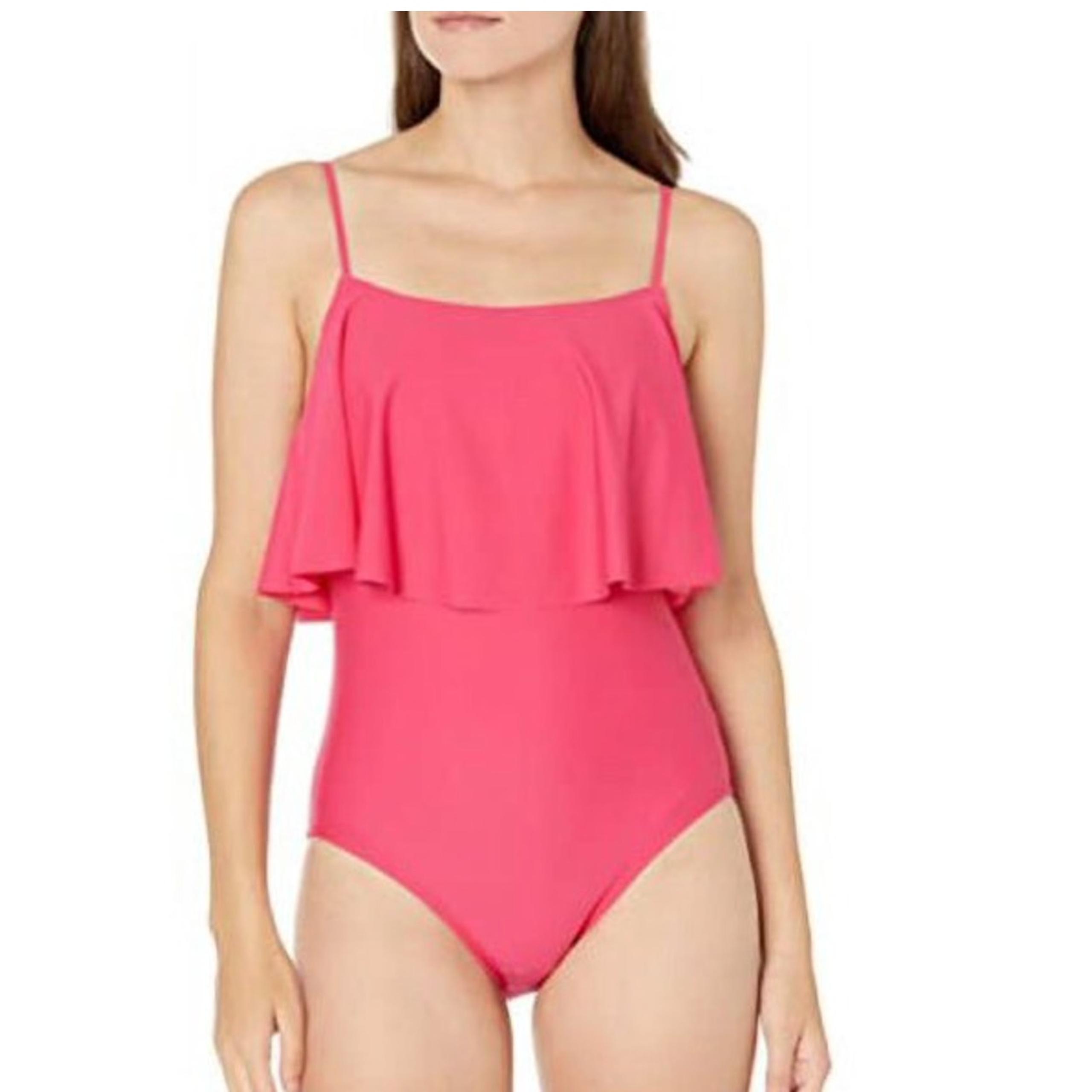 Tommy Hilfiger Flutter One Piece Swimsuit Women's Swimsuit Solid Pink 12 NWOT