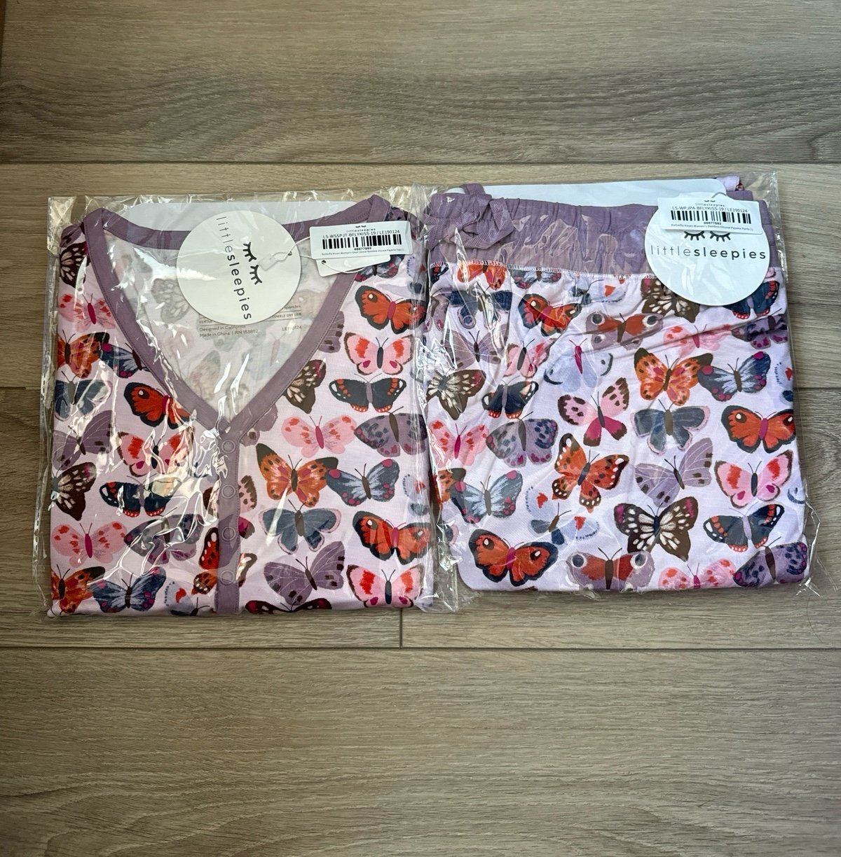 Little Sleepies butterfly kisses women’s short sleeve top and pj pants