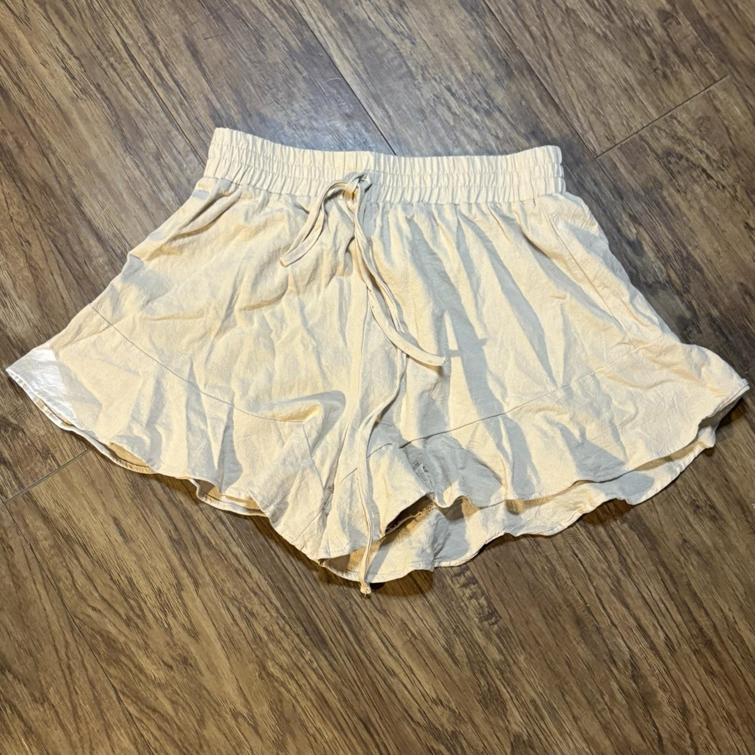 SHEIN Ruffled Boho Shorts Women's Size S In Beige