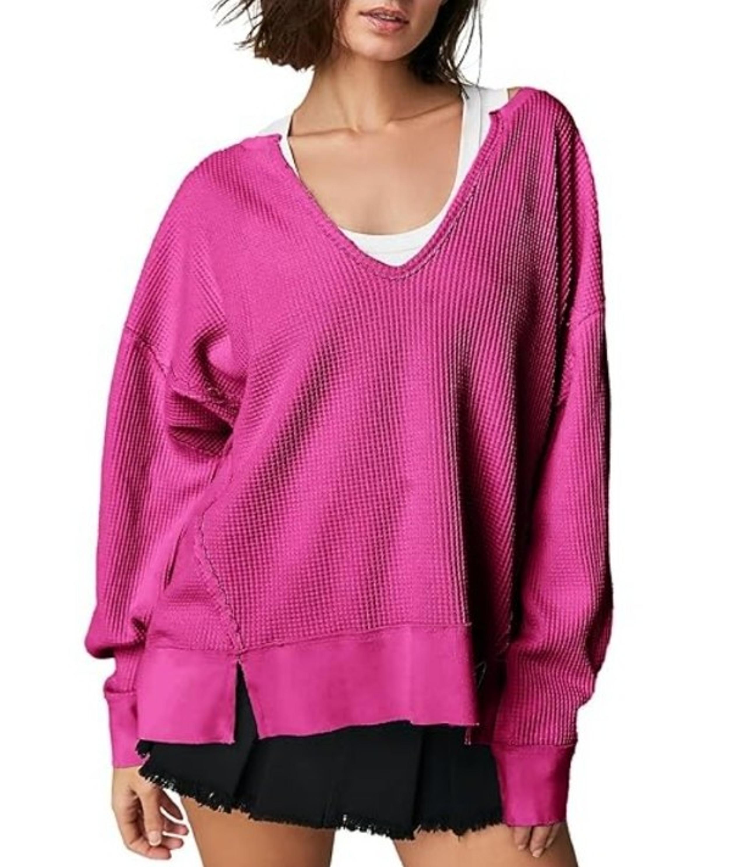 We the Free pink oversized thermal top size medium