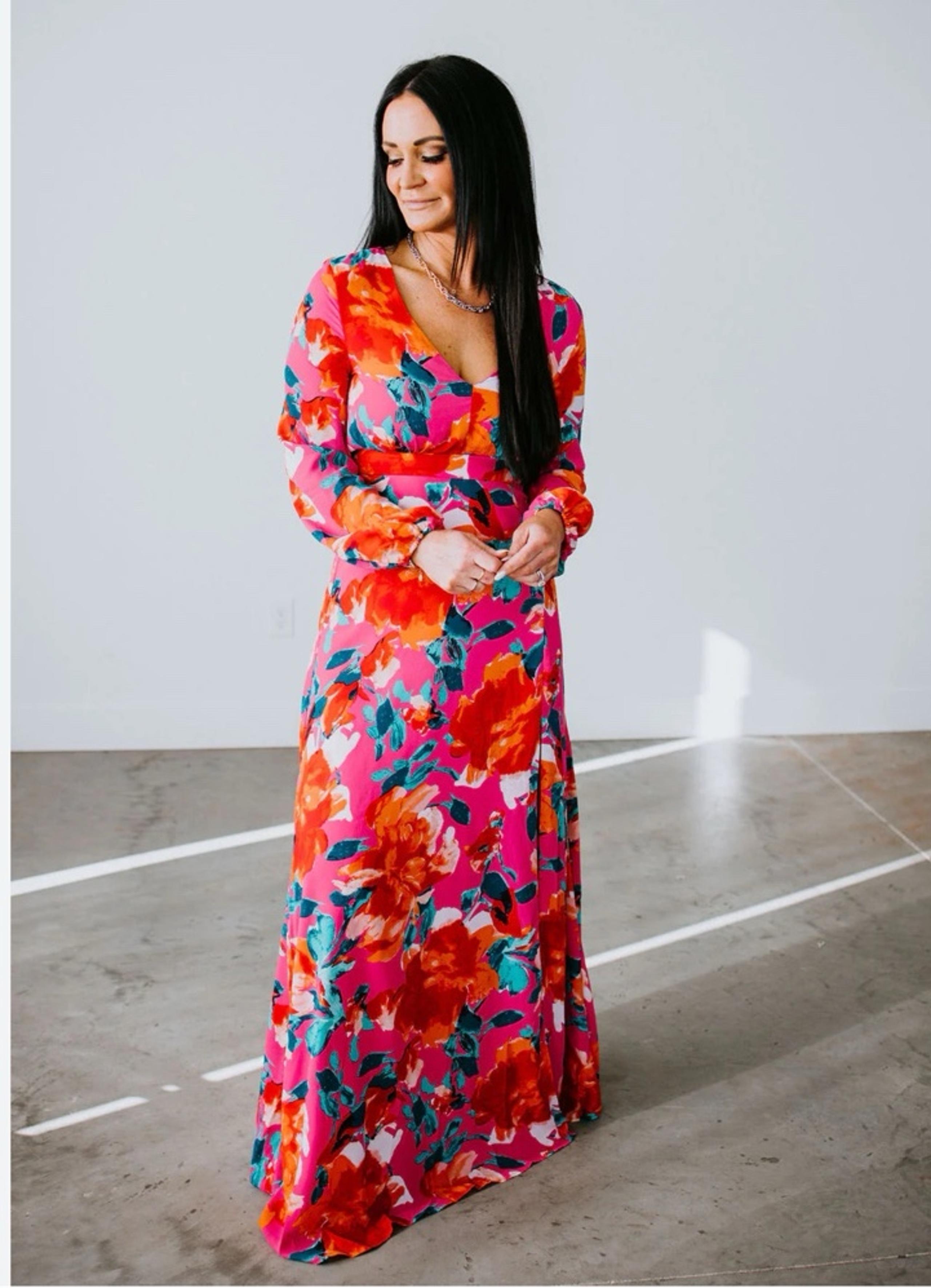 En Creme Floral Maxi Dress