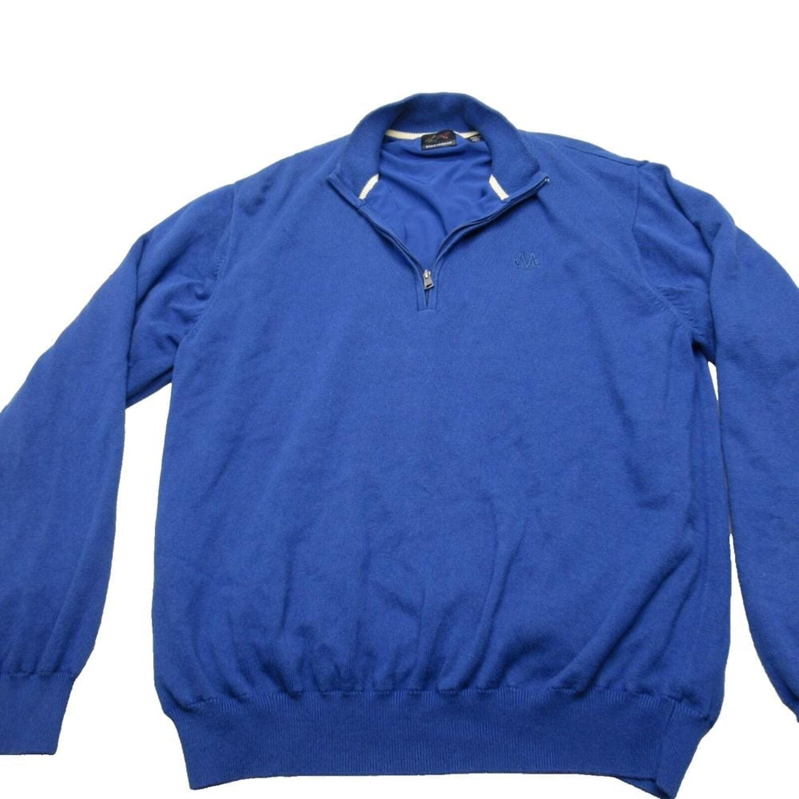 Greg Norman Sweater Mens Large Blue Lined Insulated 1/2 Zip Pullover Golf