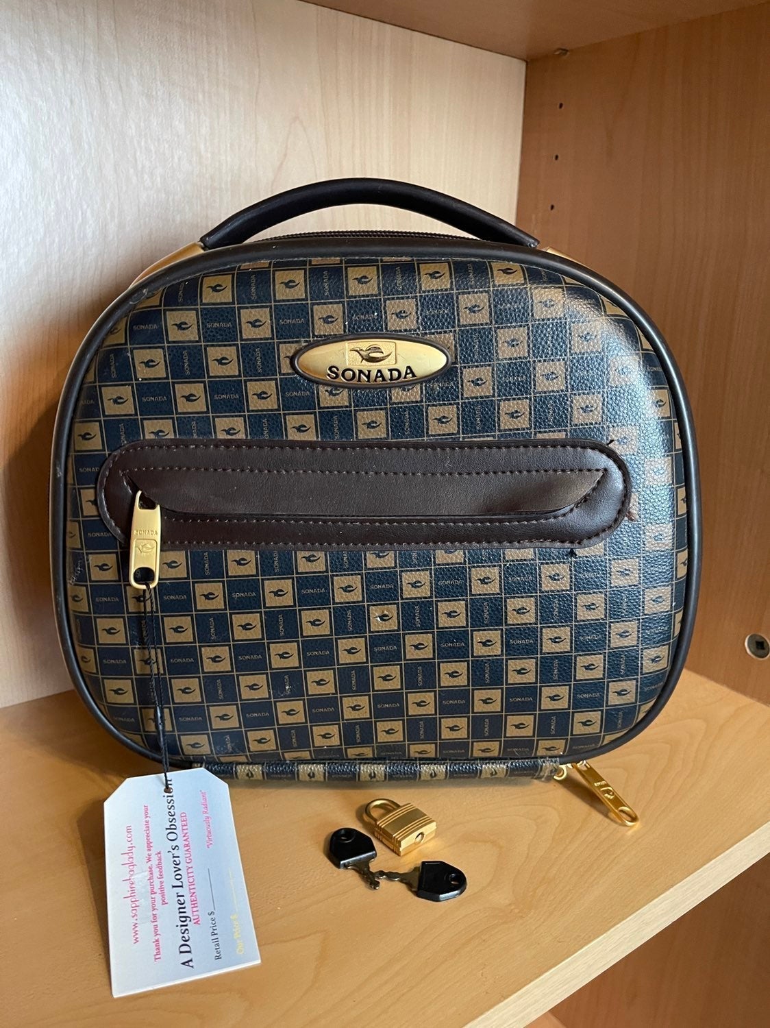 Sonada International Luggage Co LOGO Vintage Cosmetic Makeup Toiletries Case Bag