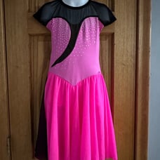 THE LINE UP JOLYNN Figure Skating Competition Dress Pink Black Size 18 NWOT