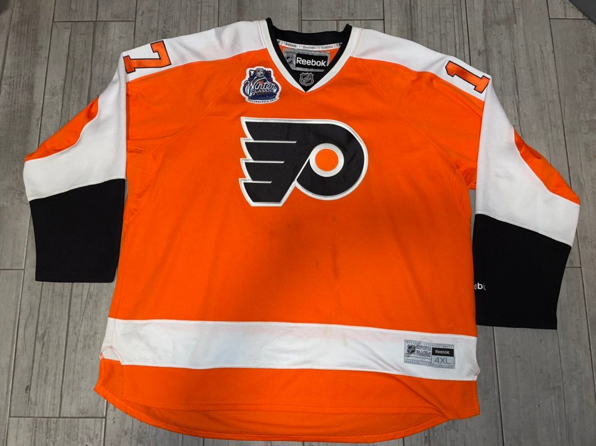 philadelphia flyers Paul Holmgren #17 Reebok stoched jersey Sz 4XL *Used*