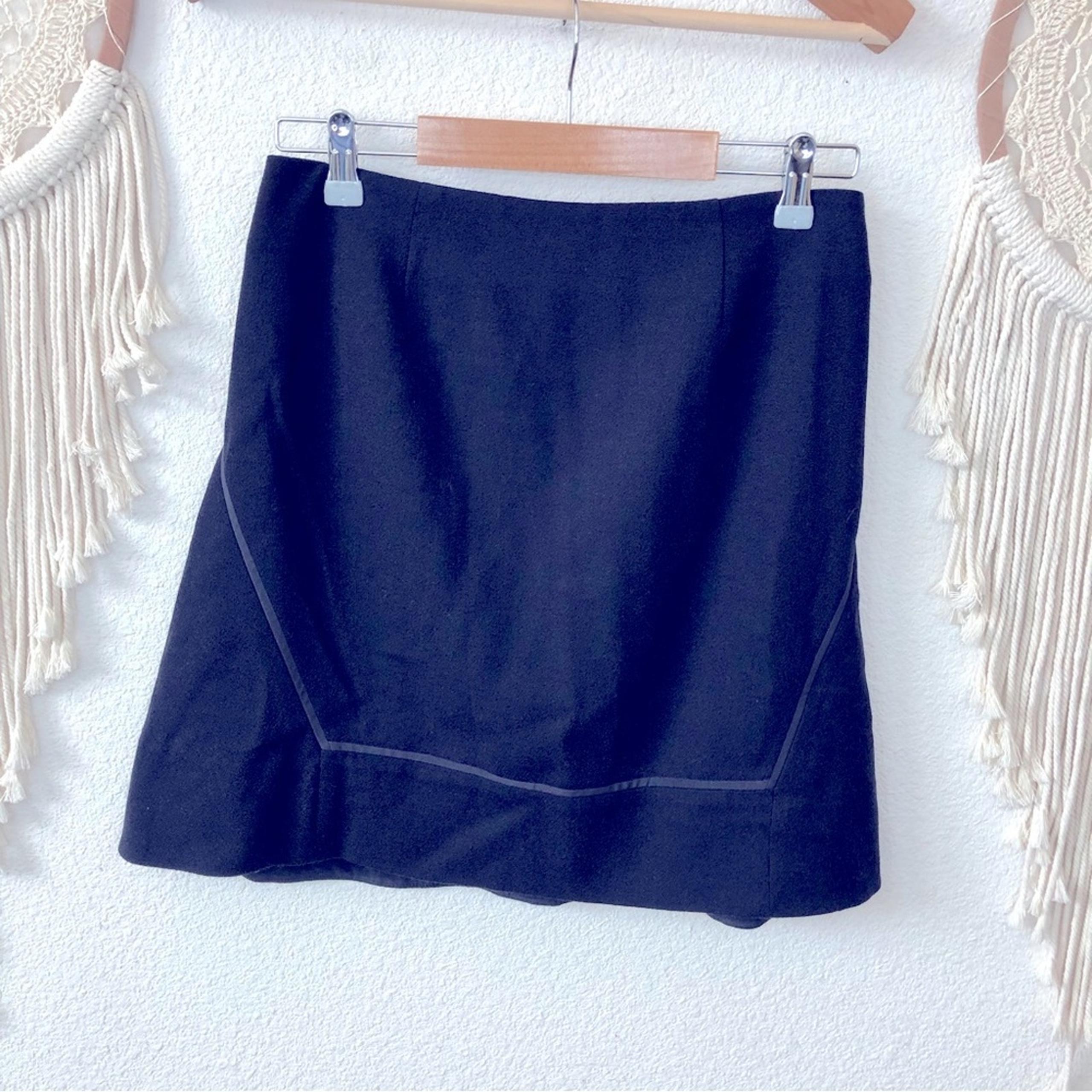 Tory Burch dk navy blue black wool mini skirt size 4